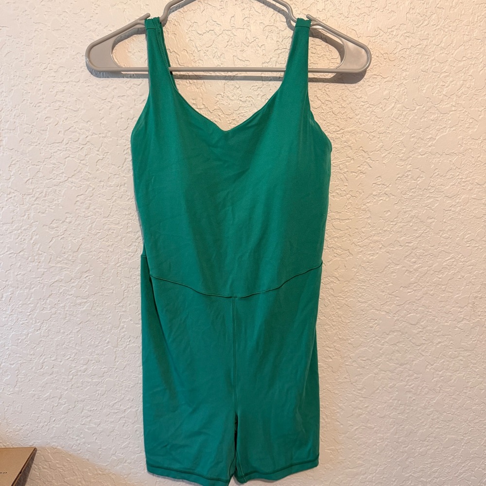 OFFLINE by Aerie Real Me Romper Medium Green Athleisure Bodysuit Onesie